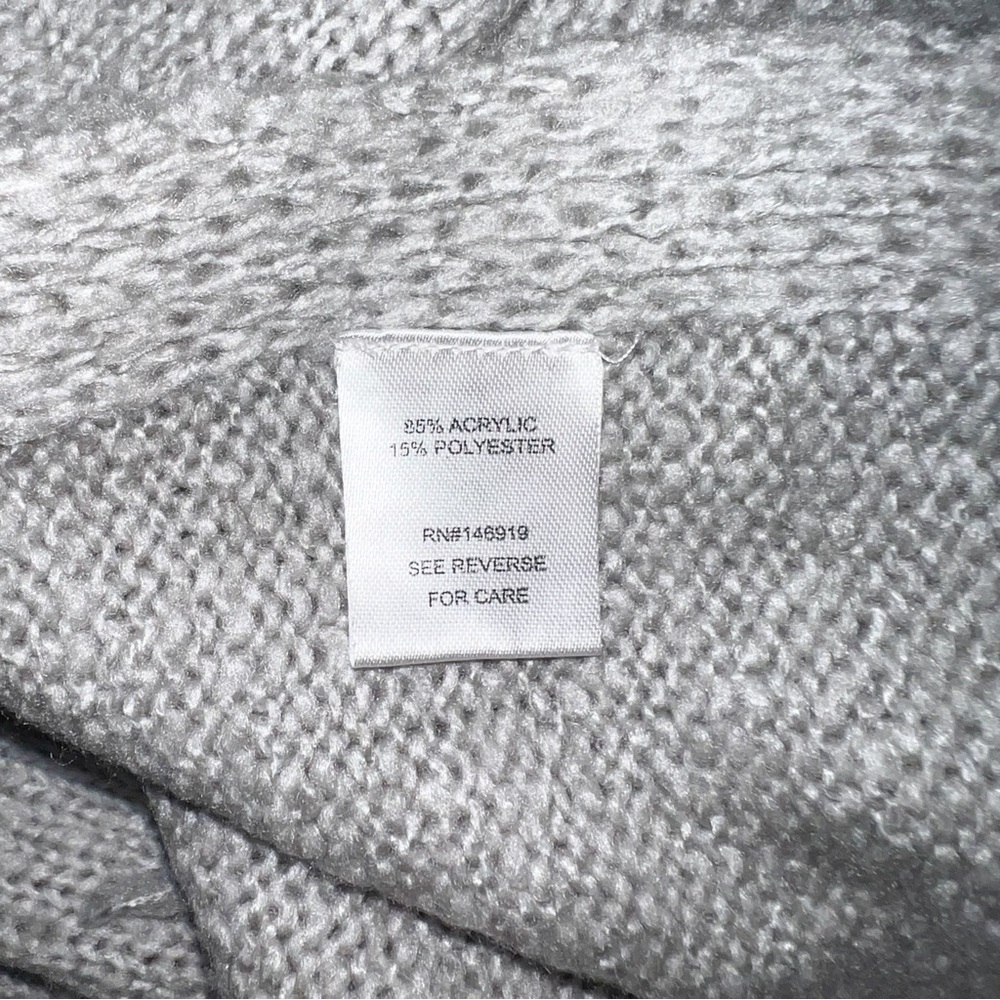 Freshman 1996 Wide Neck Distressed Knit Sweater - Gray, Size M - Picture 9 of 12